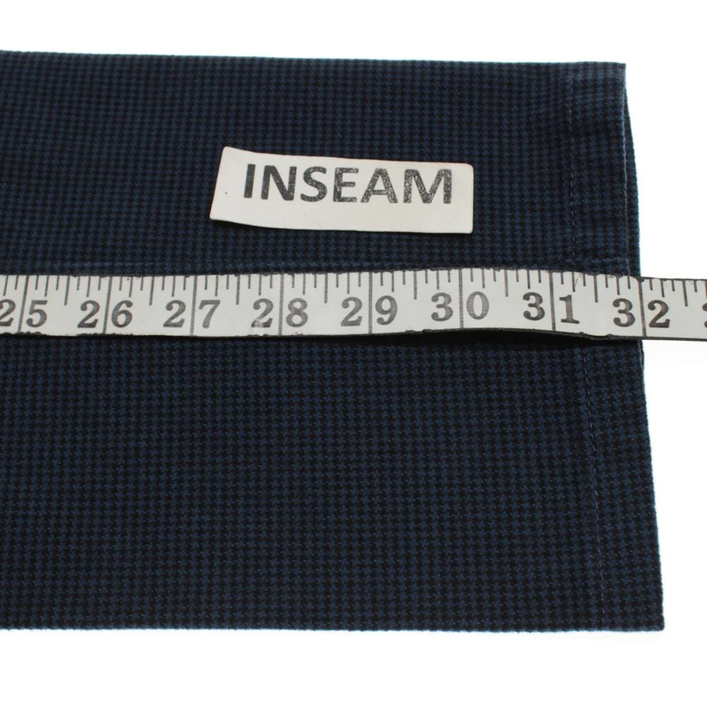 Meyer NWT Chinos / Casual Pants Size 46 (US 30) Bonn in Blue Houndstooth Cotton